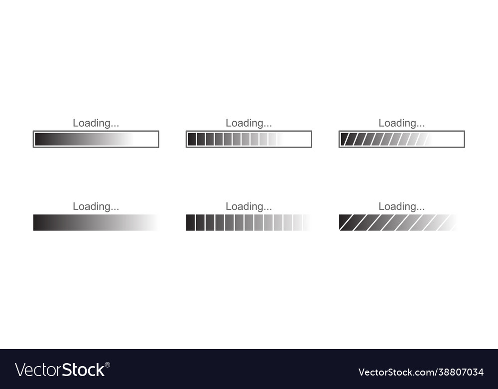 A set icons for loading bar vector image A set icons for loading bar