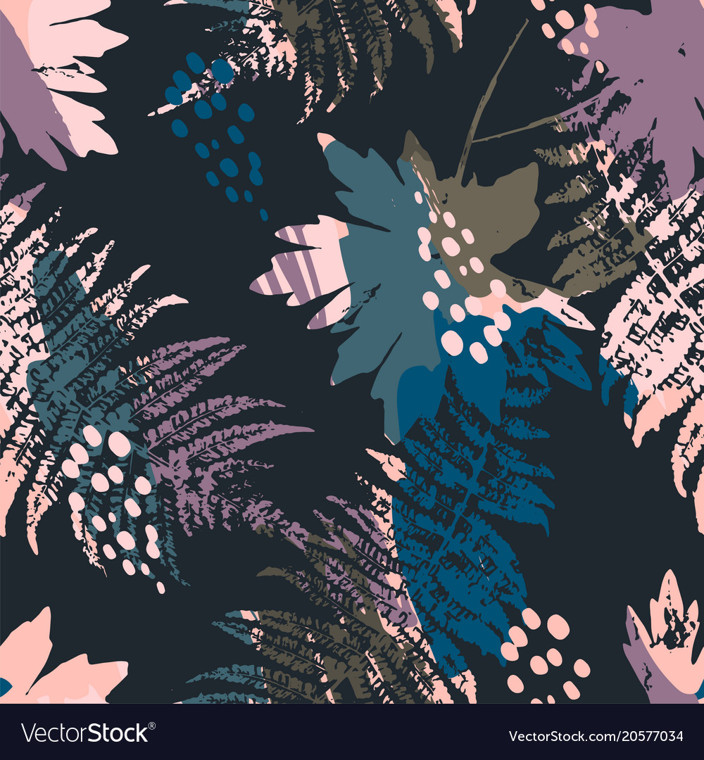Abstract seamless pattern with leaves