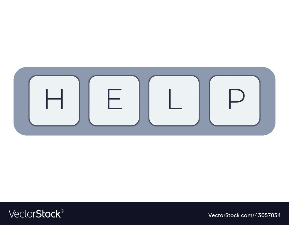 Computer keyboard key with help keys