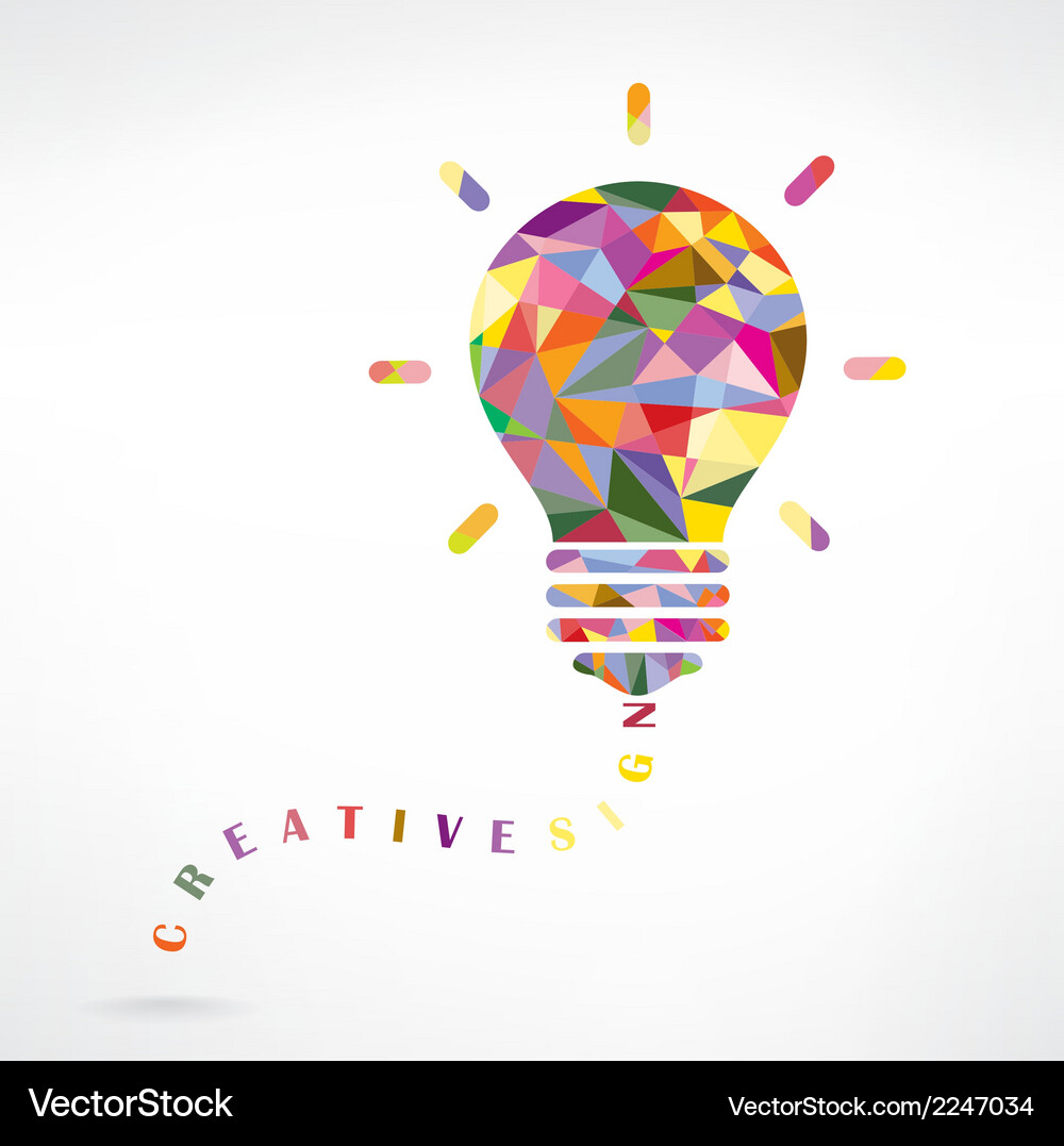 Creative light bulb idea concept Royalty Free Vector Image