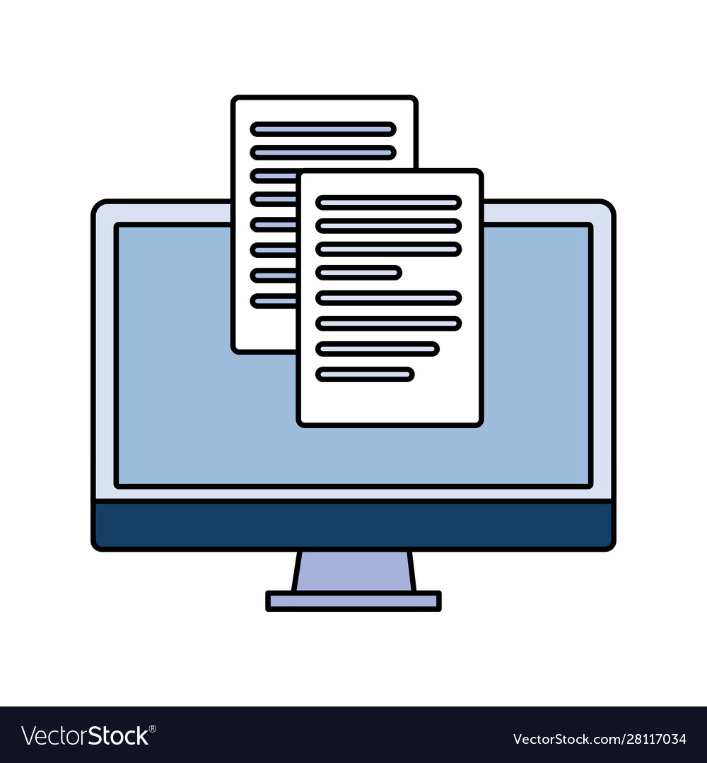 Desktop computer screen with sheet paper