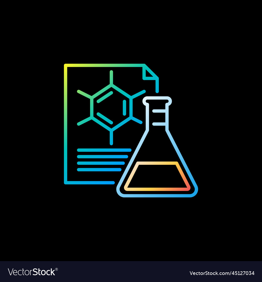 Flask with papers lab results concept outline