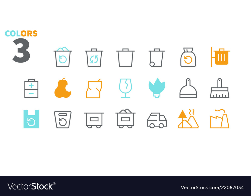 Garbage Bin Outlined Icons