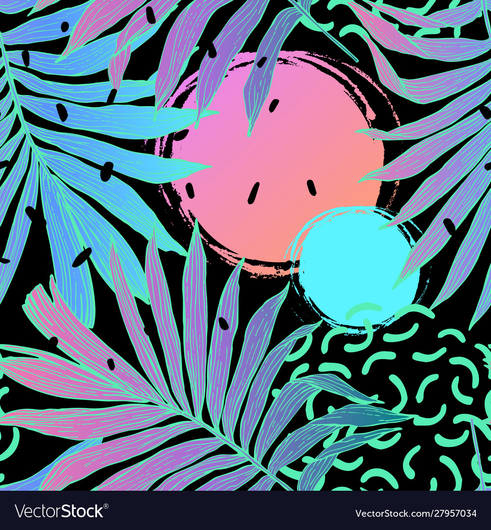 Hand drawn abstract tropical summer background