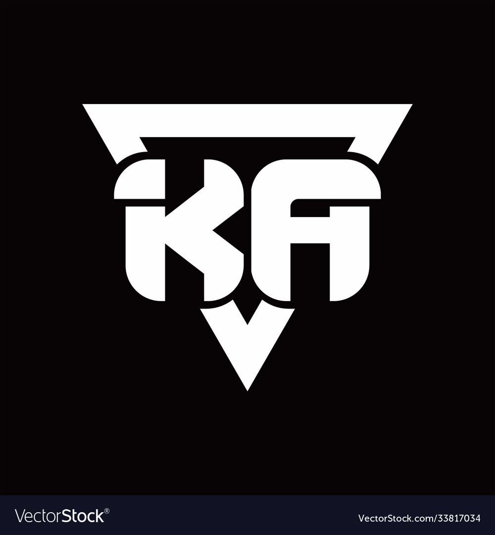 Ka logo monogram with triangle shape rounded