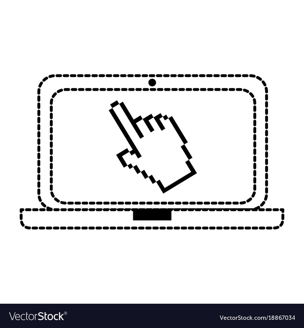 Laptop-Computer mit Zeiger