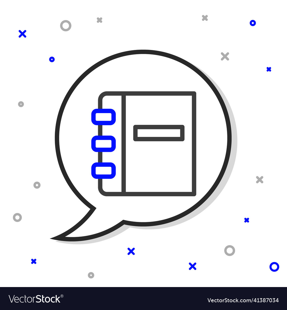 Line notebook icon isolated on white background