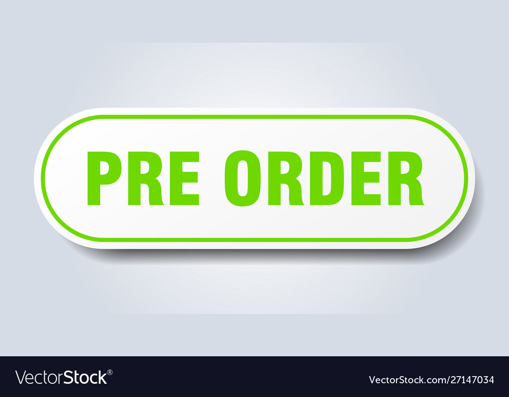 Pre order sign rounded green sticker