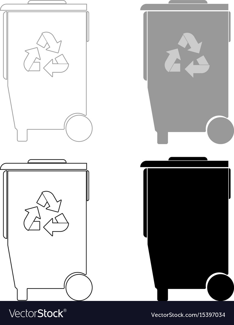 Refuse bin with arrows utilization the black