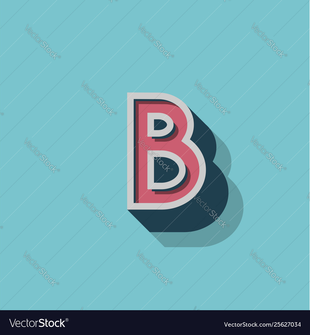 Retro 3d character from a fontset Vector Image Retro 3d character from a fontset