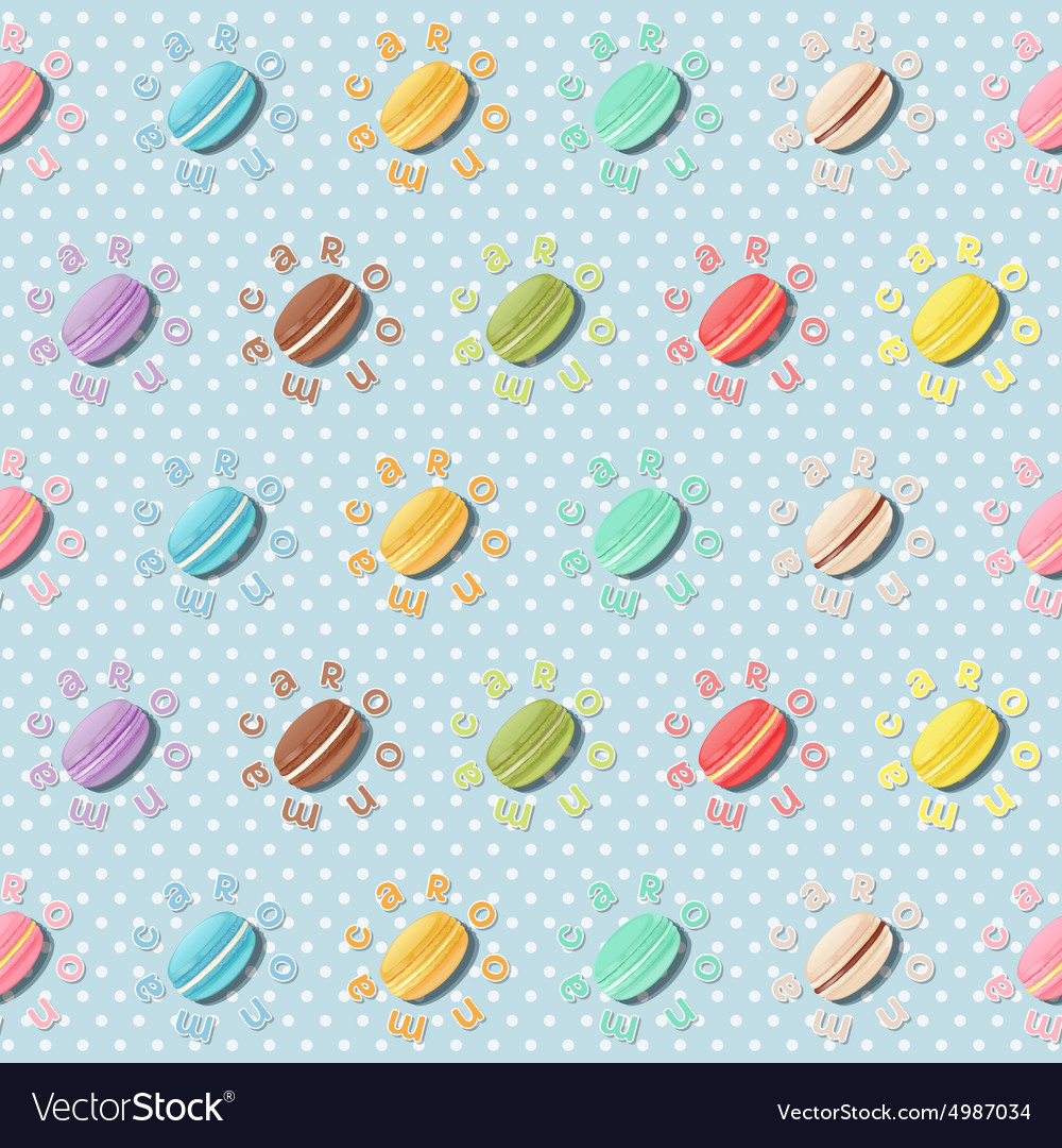 Seamless pattern with colorful macaroons macarons