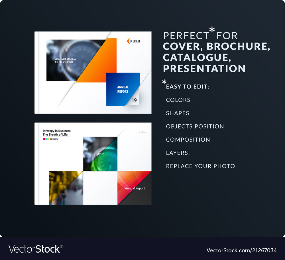 Square design presentation template with colourful vector image Square design presentation template with colourful