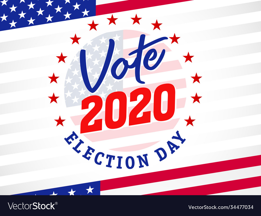 Vote 2020 presidential election usa emblem banner Vector Image