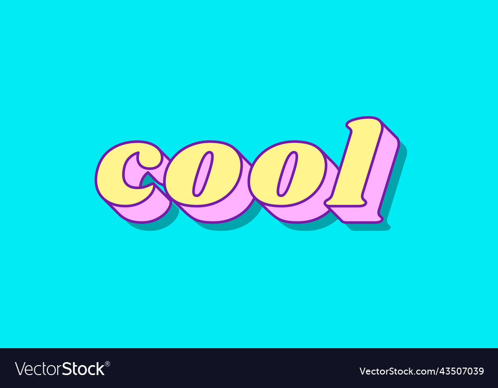 Cool word retro typography Royalty Free Vector Image