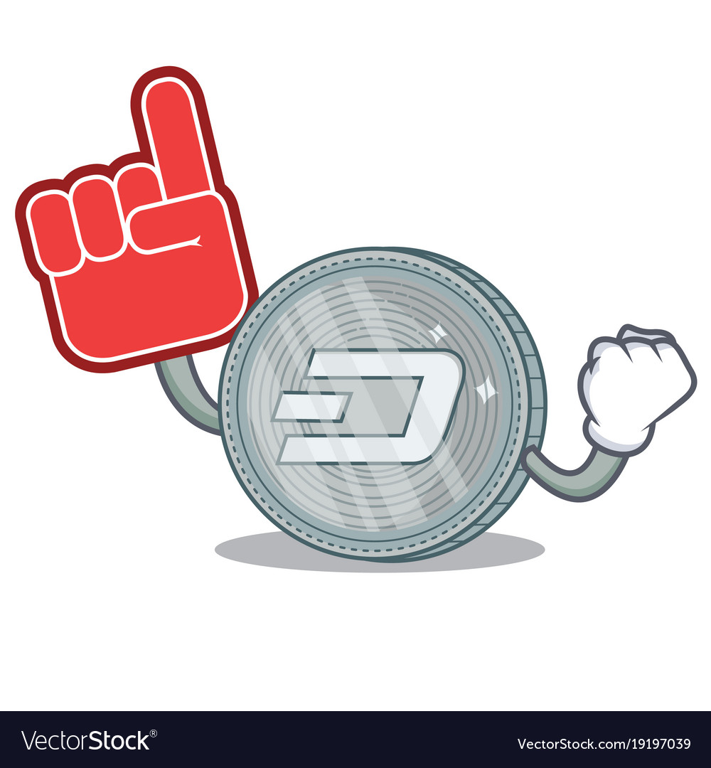 Foam finger dash coin character cartoon