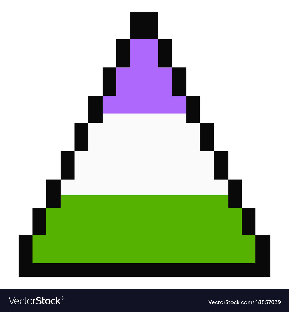 Genderqueer triangle stripe pixel flat