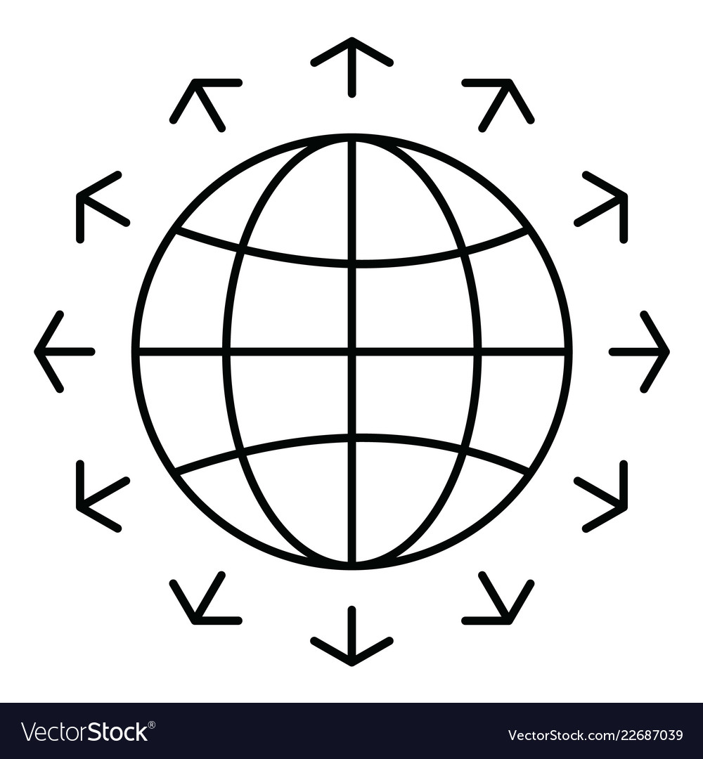 Golbe icon in creative design with elements