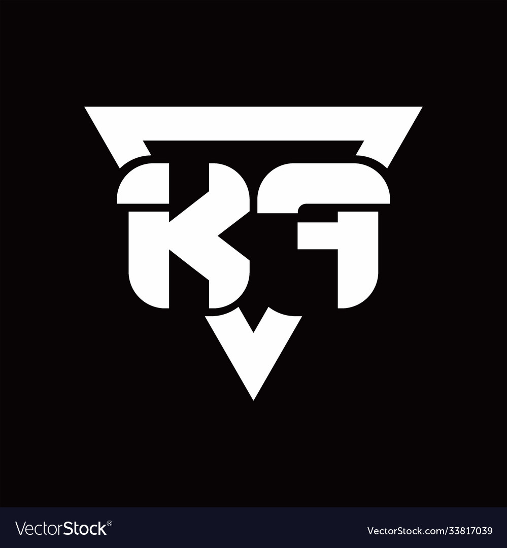 Kf logo monogram with triangle shape rounded