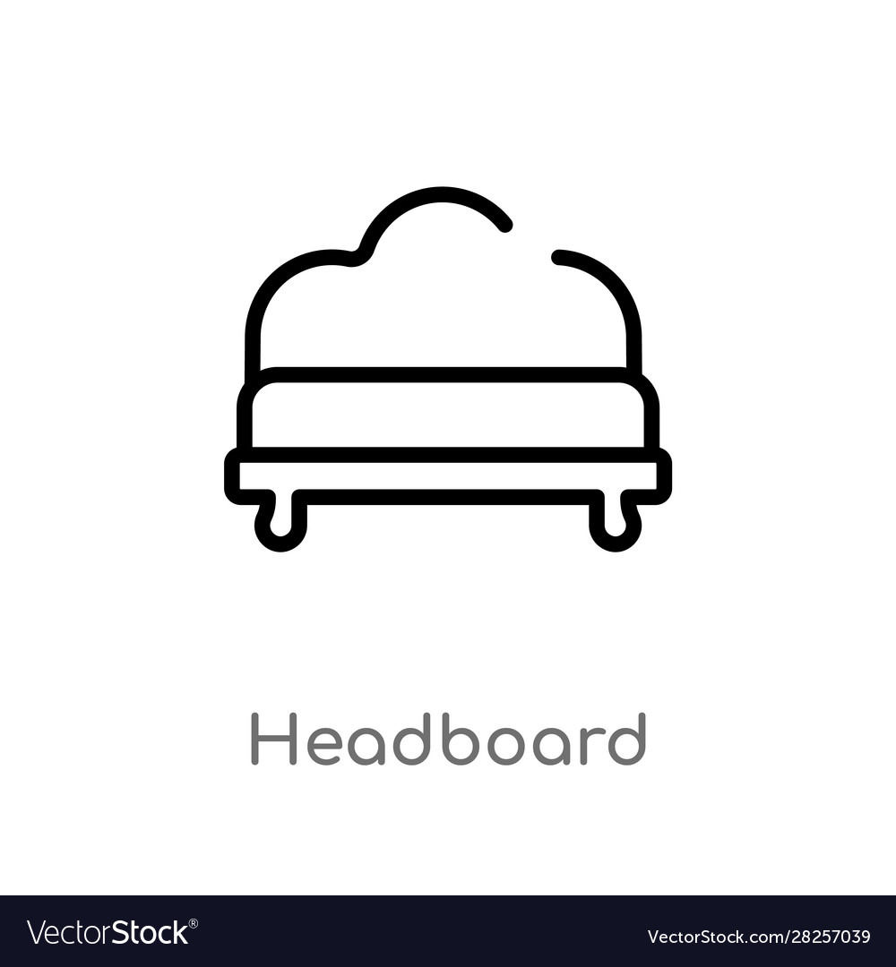 Outline headboard icon isolated black simple line