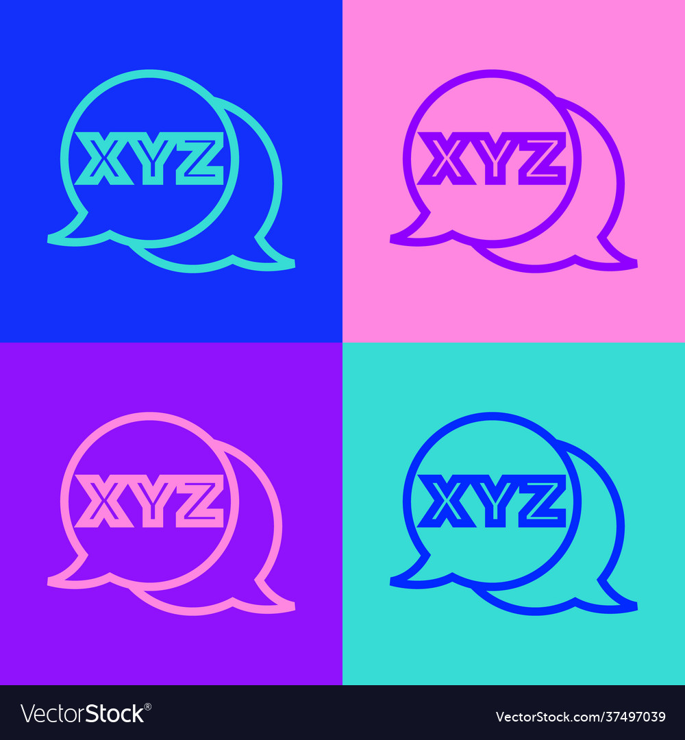 Pop art line xyz coordinate system icon isolated vector image Pop art line xyz coordinate system icon isolated