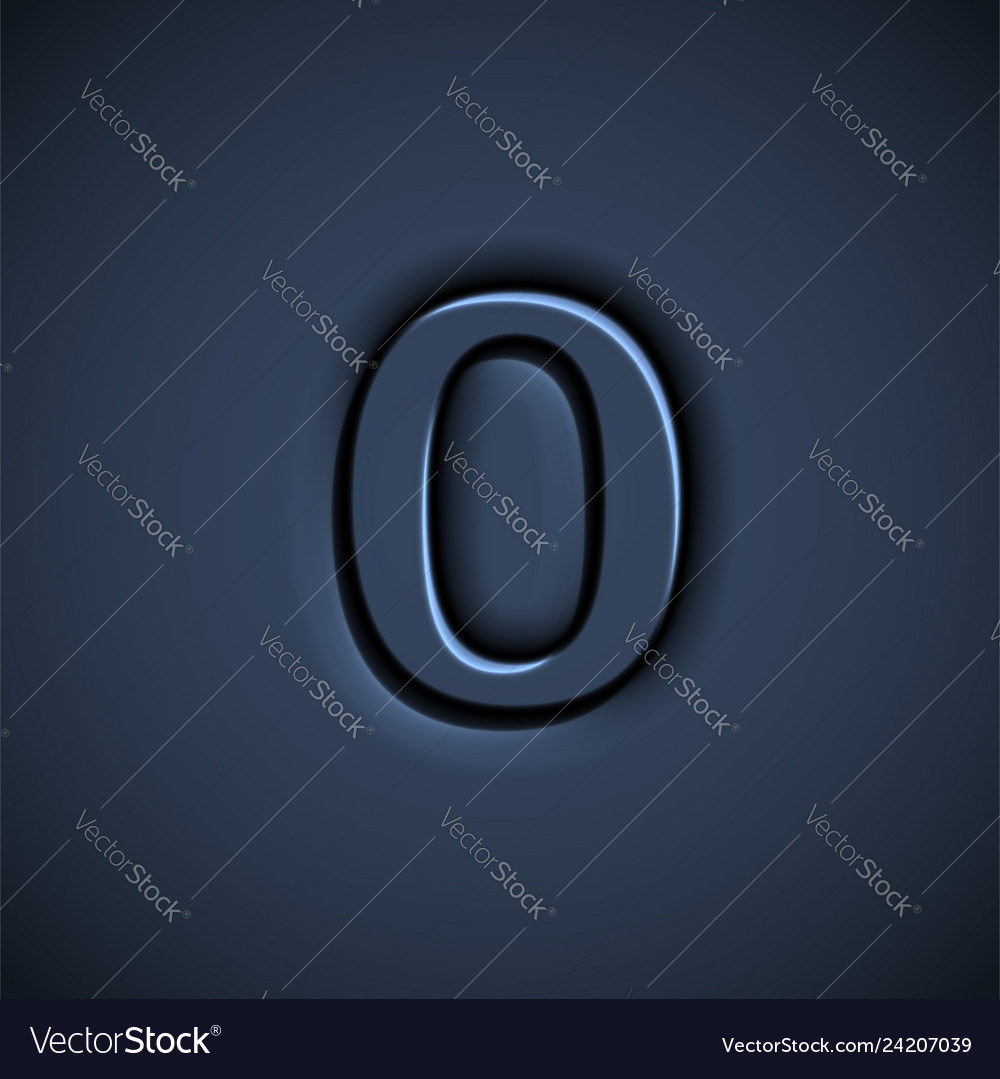 Pressed font character vector image Pressed font character