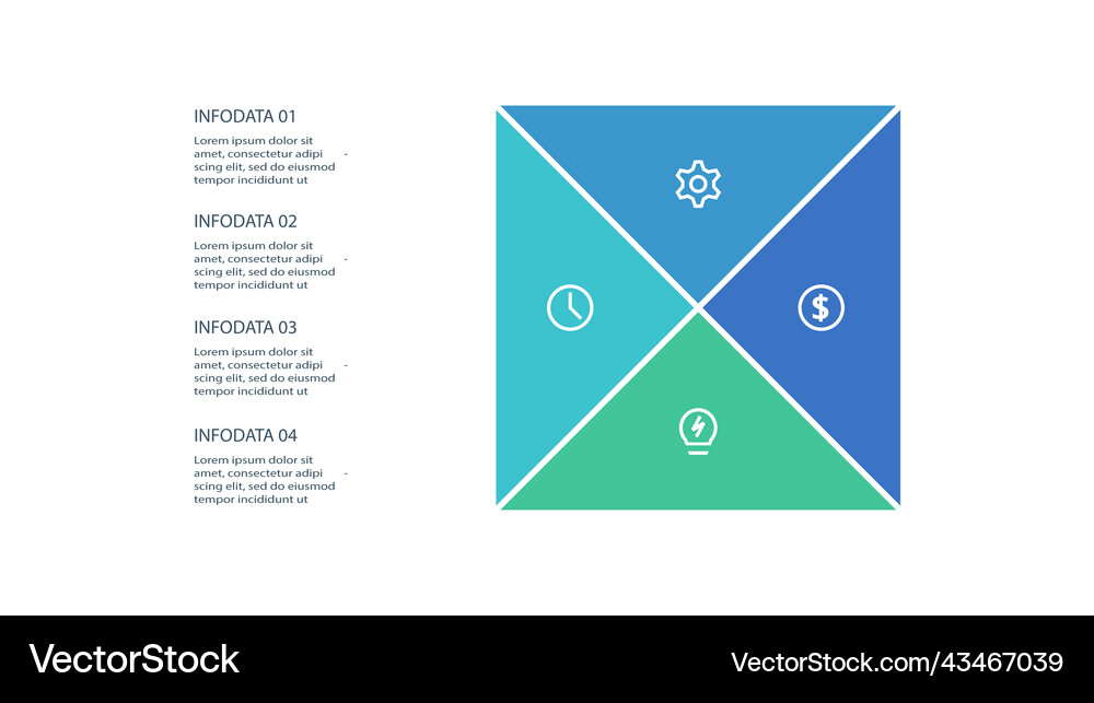 Triangle with 4 elements infographic template Vector Image