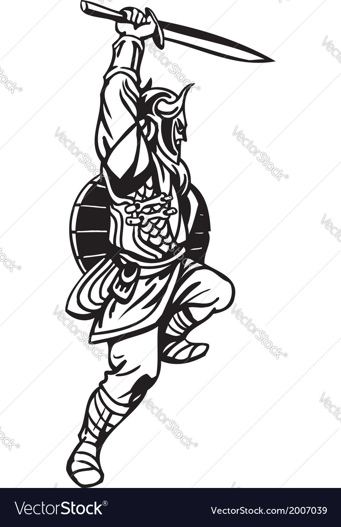 Viking Warrior - Black & White