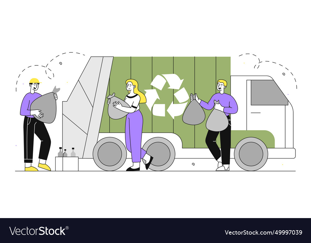 Waste processing people linear