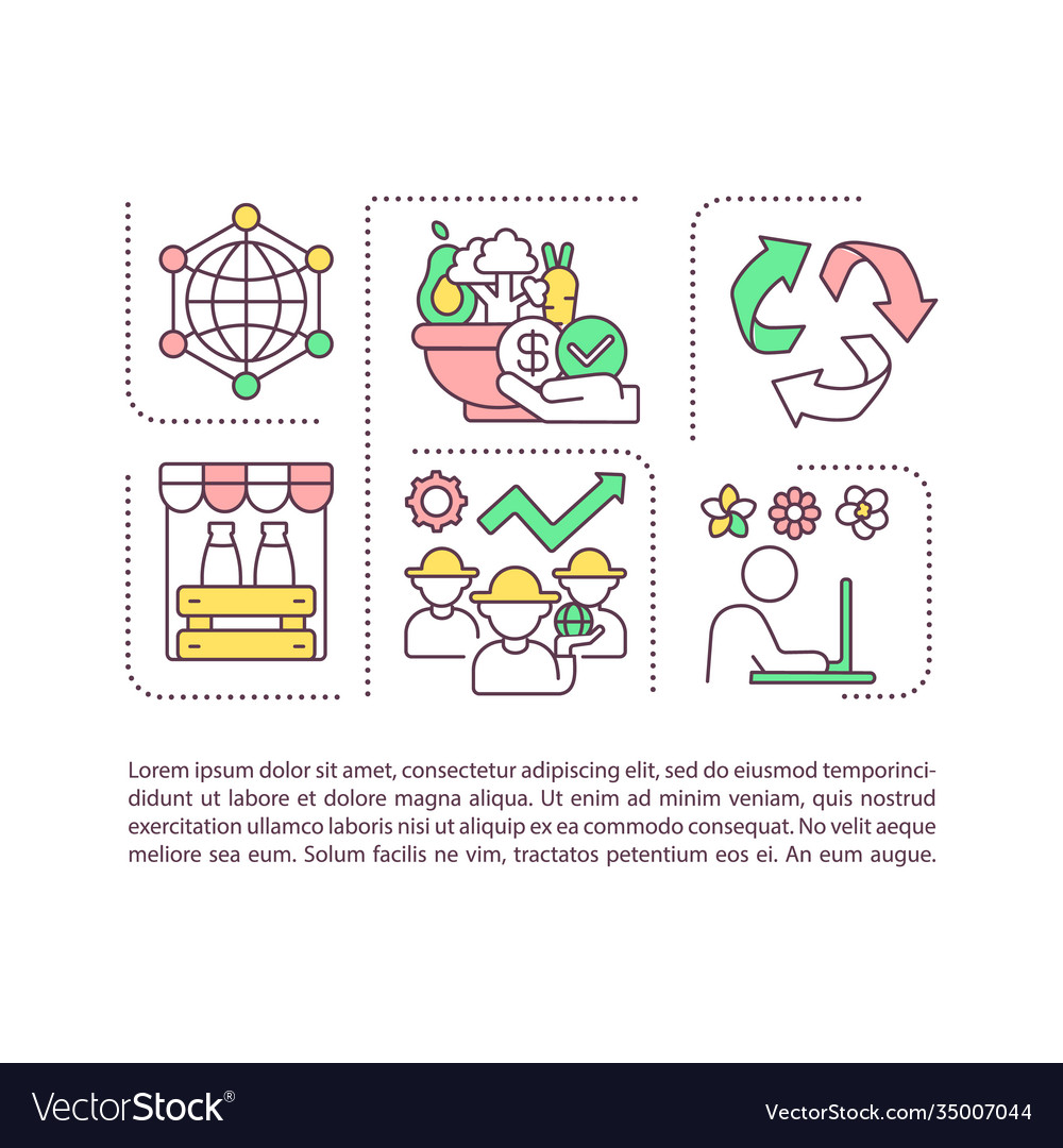 Agribusiness components concept icon with text vector image Agribusiness components concept icon with text
