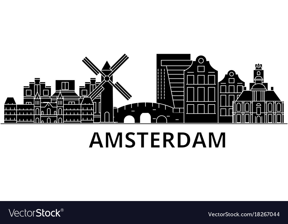 Amsterdam Architecture City Skyline Travel Vector Image 1683