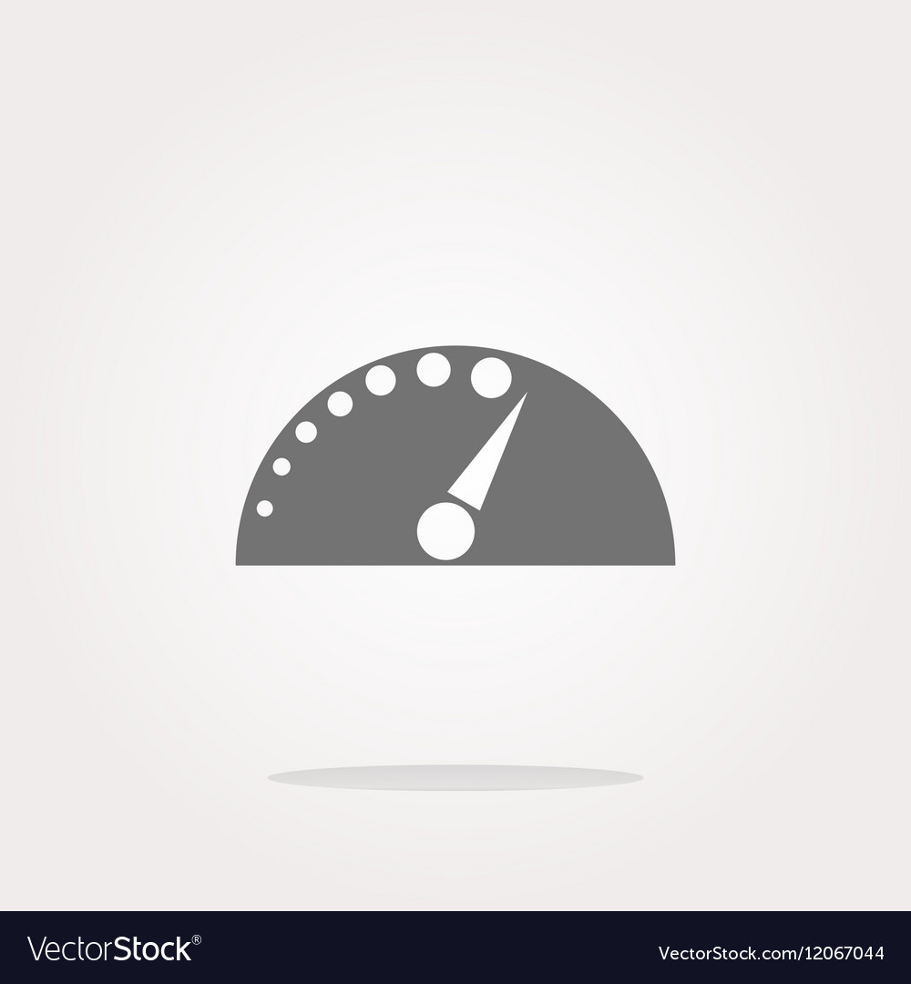 Automotive tachometer on web button icon