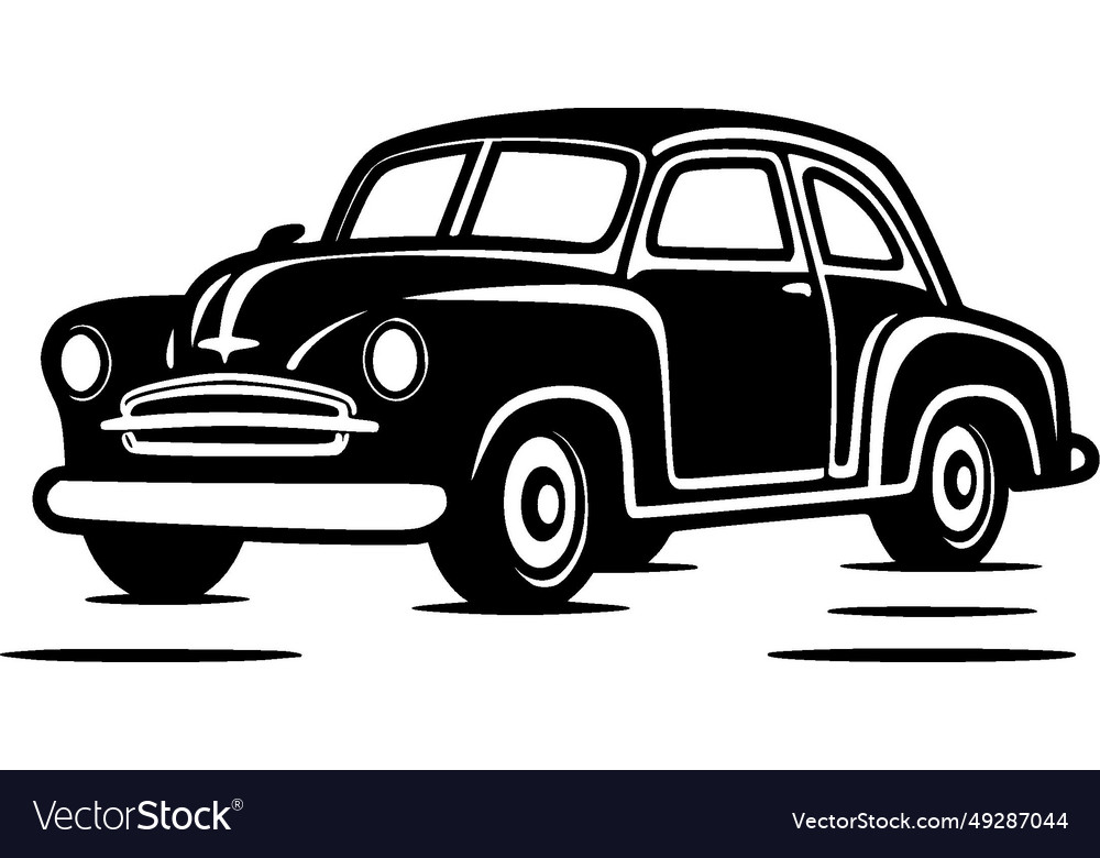 Car - black and white isolated icon