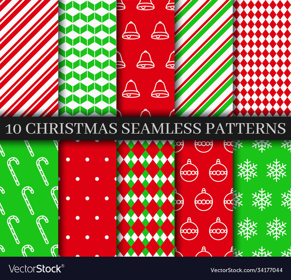 Christmas seamless patterns collection xmas new