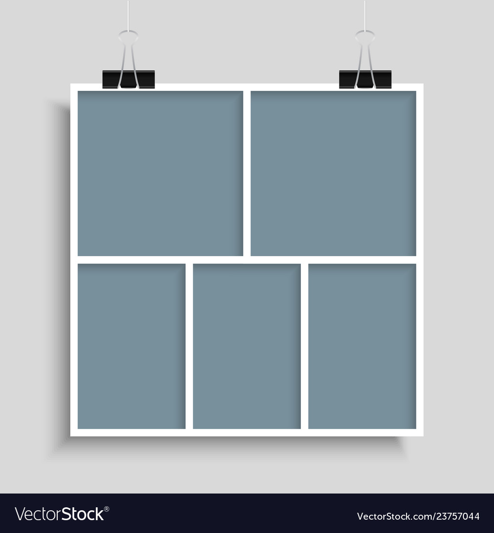 Collage five frames photos parts or pictures Vector Image