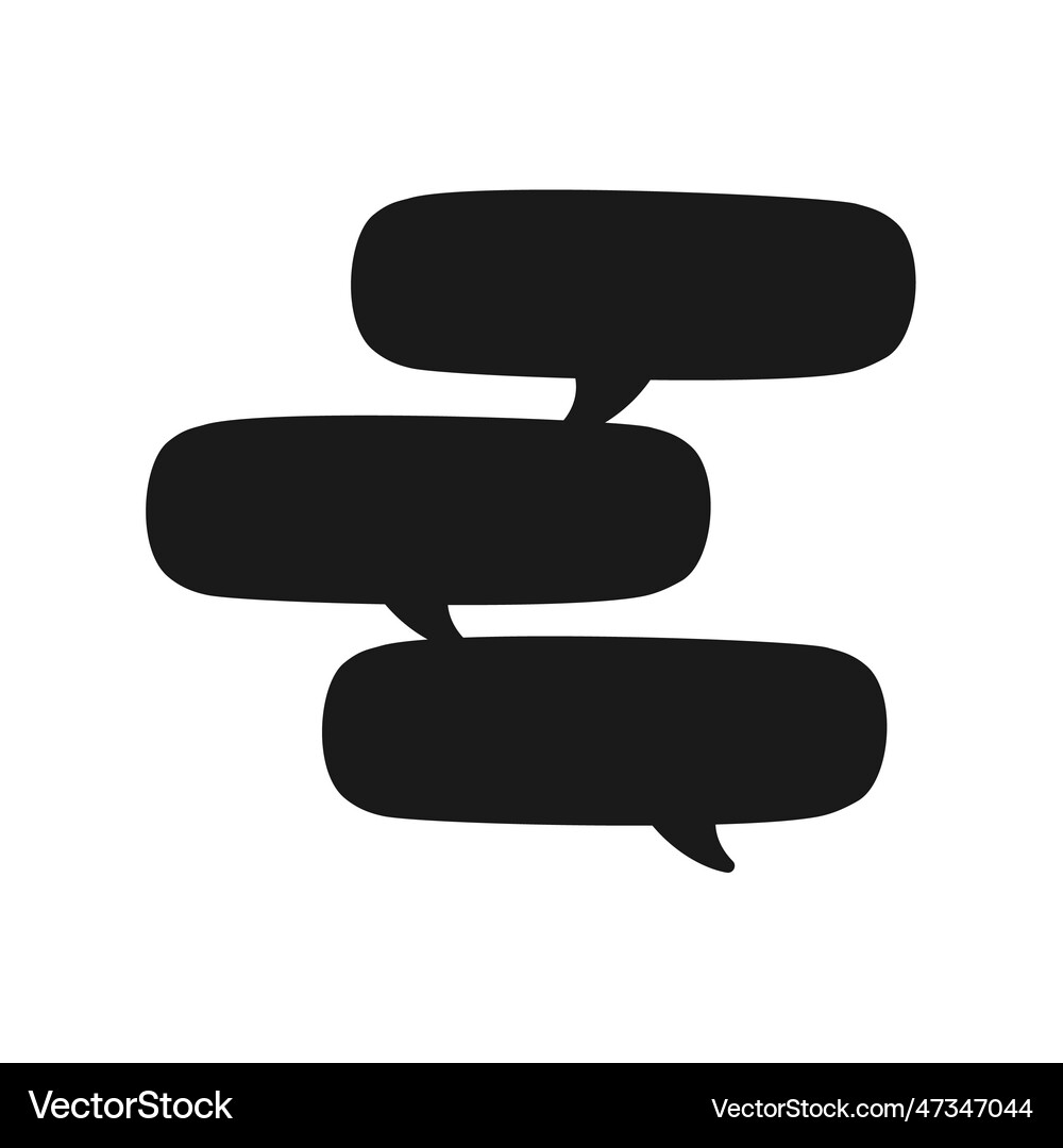 Comics style speech bubbles silhouette multiple Vector Image