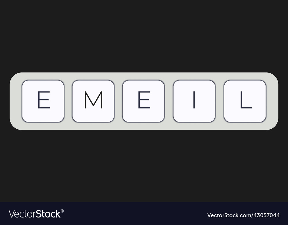 Computer keyboard key with email vector image Computer keyboard key with email