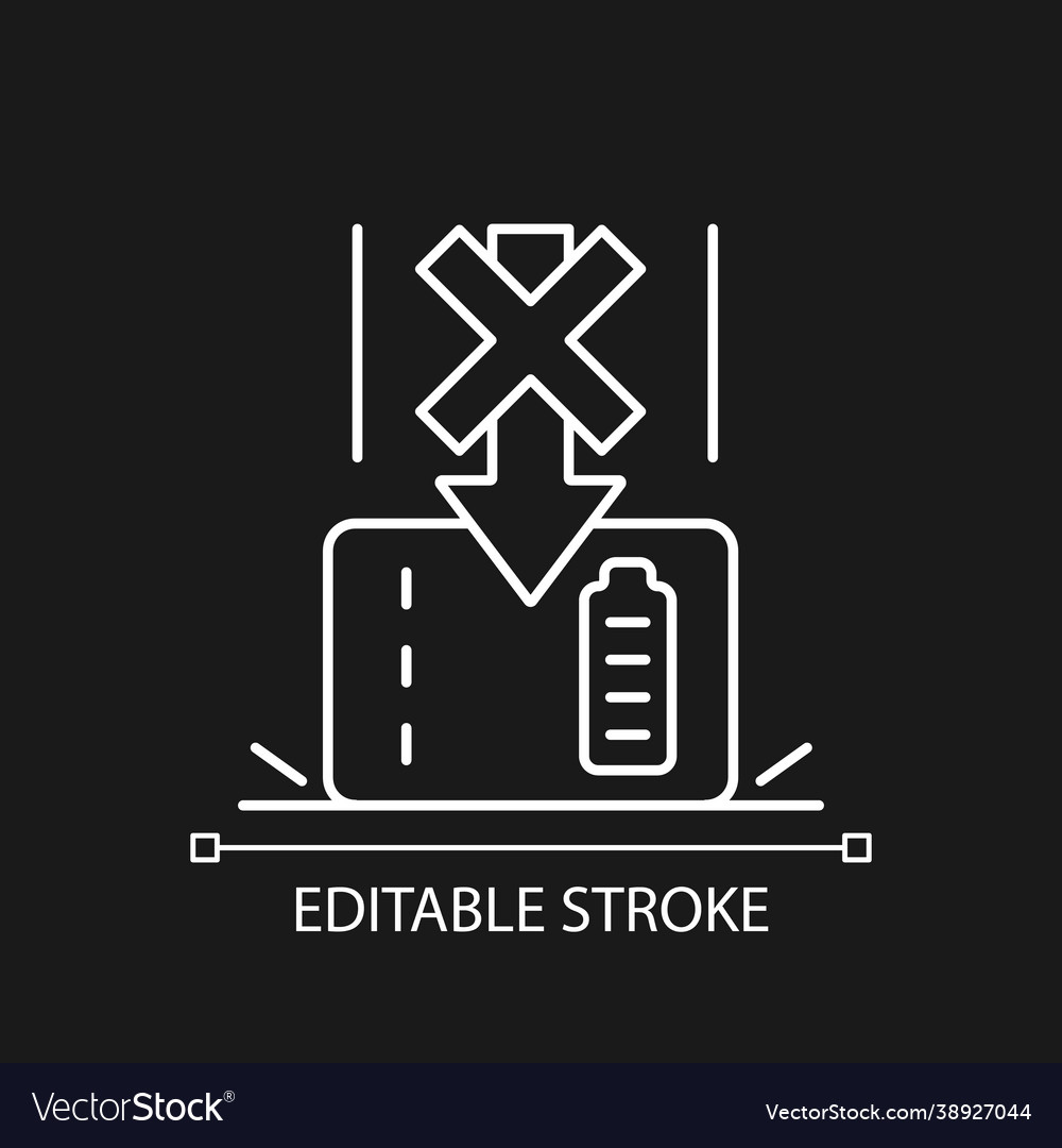 Dont drop powerbank white linear manual label Vector Image image.