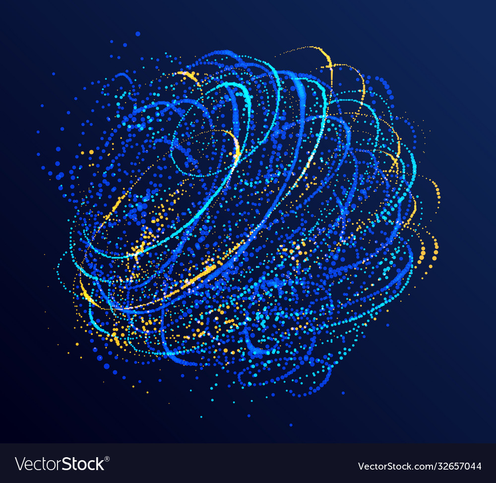 Dots particles flowing vortex abstract background vector image Dots particles flowing vortex abstract background