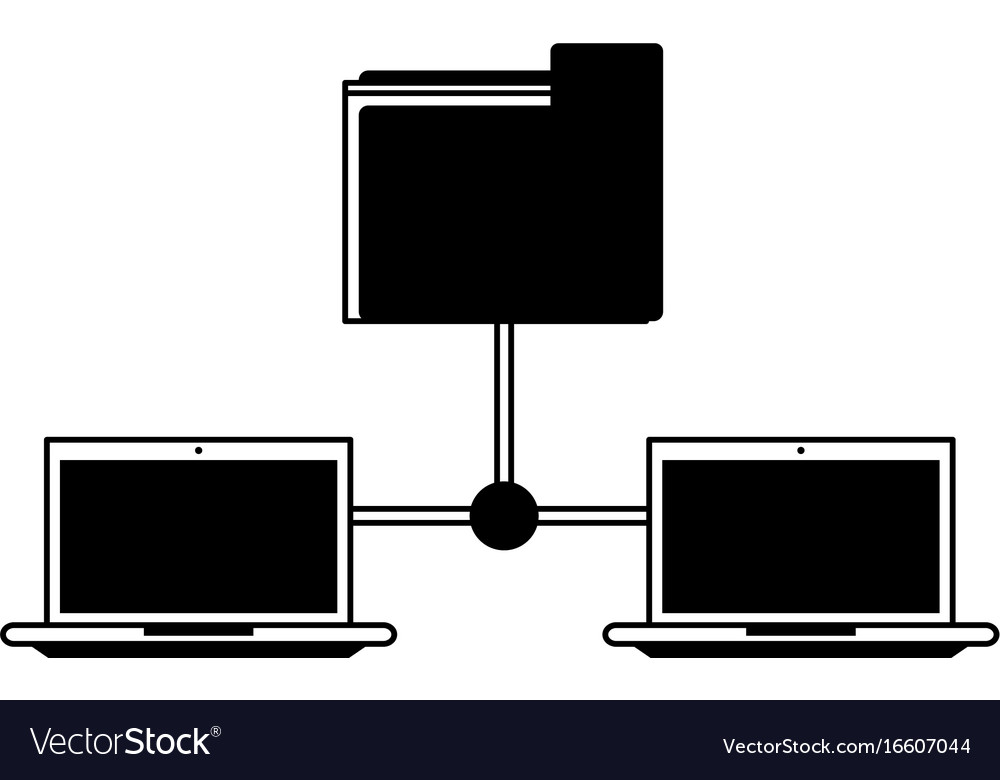File folder shared with two computers icon imag