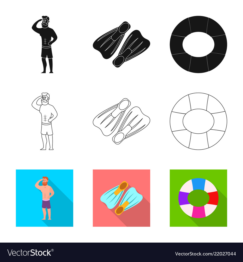 Isolated object of pool and swimming sign set vector image Isolated object of pool and swimming sign set