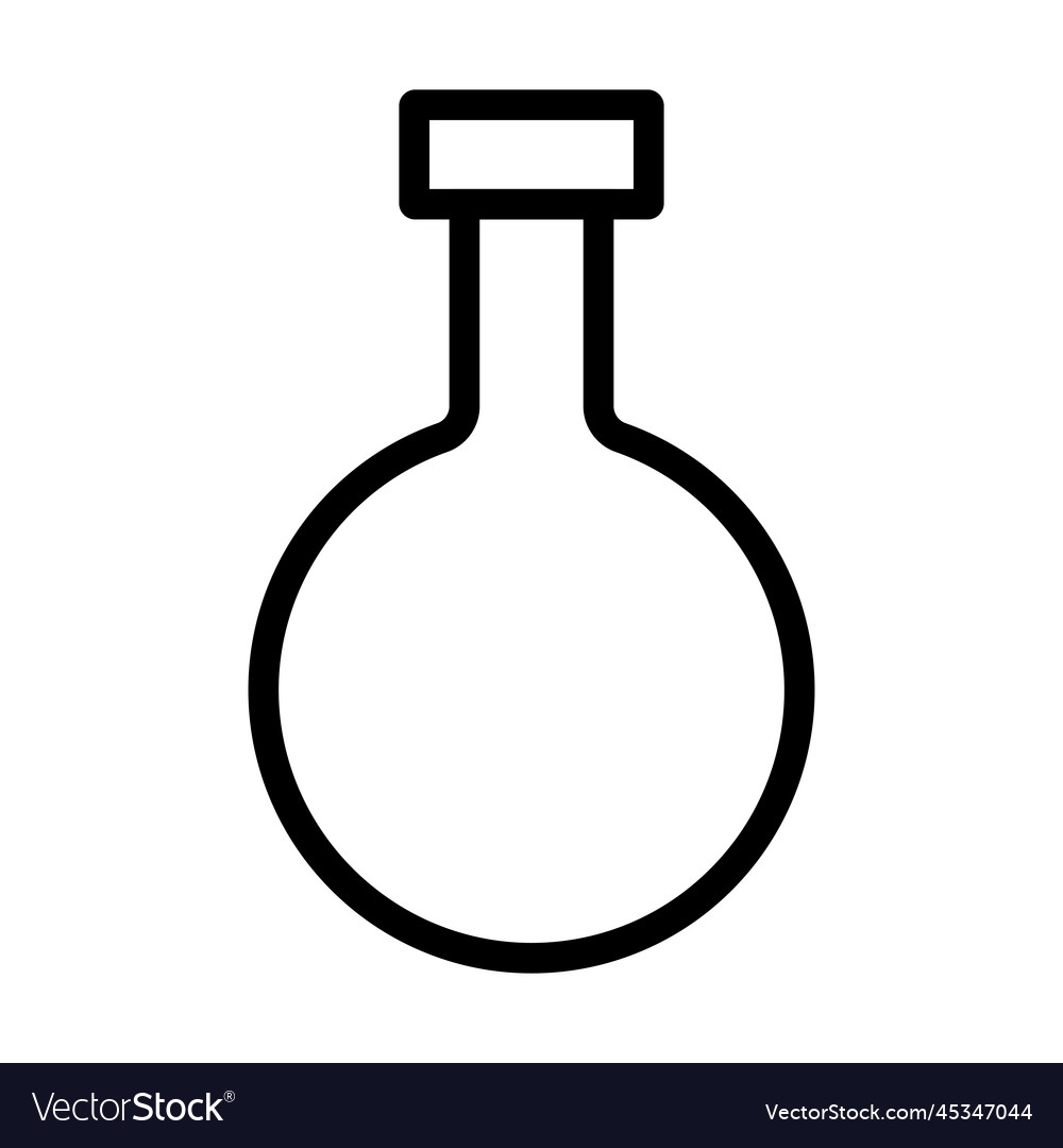Lab flask icon line isolated on white background vector image Lab flask icon line isolated on white background