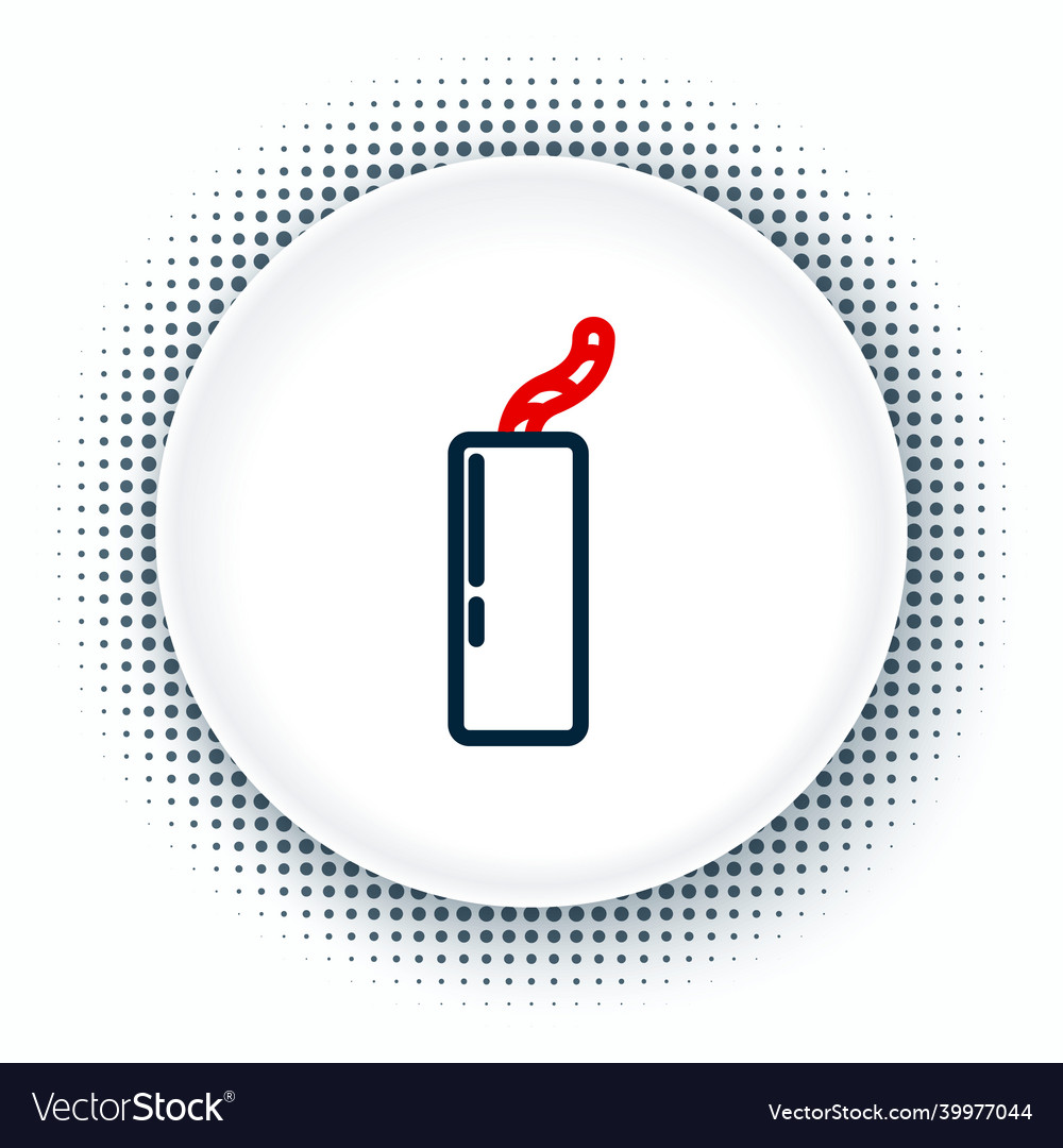 Line detonate dynamite bomb stick and timer clock vector image Line detonate dynamite bomb stick and timer clock