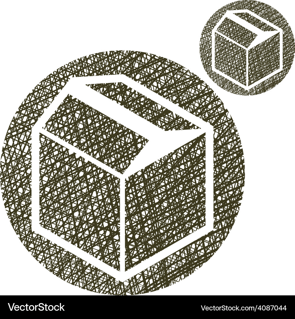 Packaging box simple single color icon isolated Vector Image