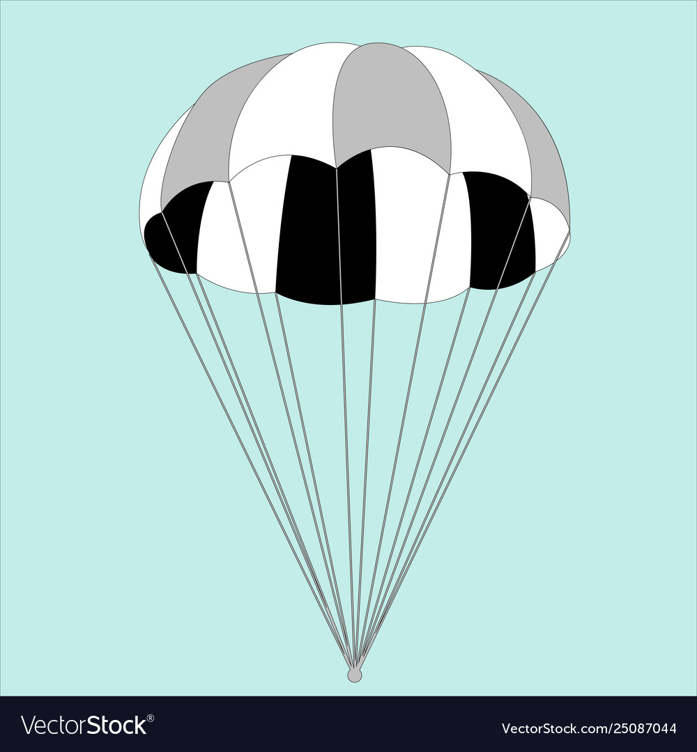 Parachute flachen Stil vorne vector image Parachute flachen Stil vorne