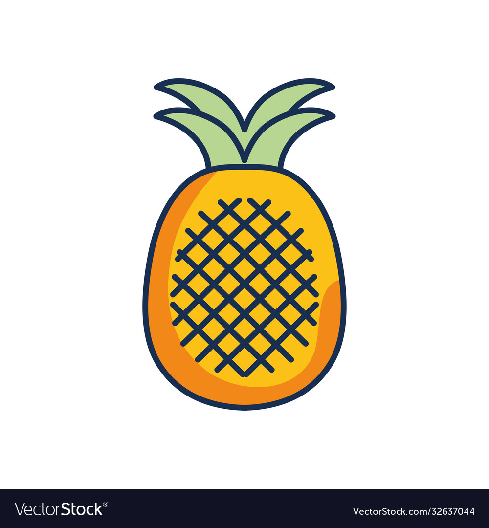 Pineapple fruit icon line fill style Royalty Free Vector