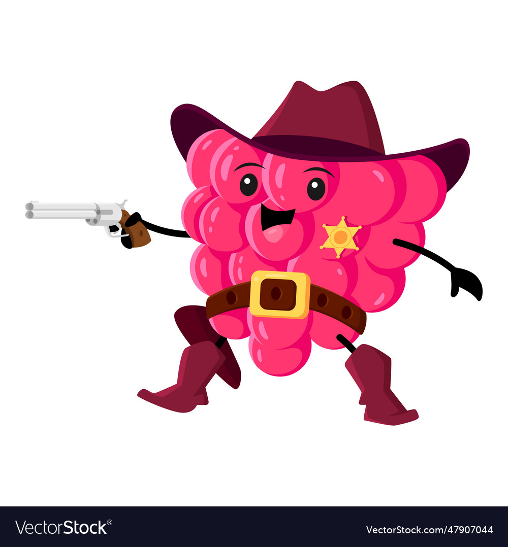 Raspberry Cowboy Sheriff Cartoon