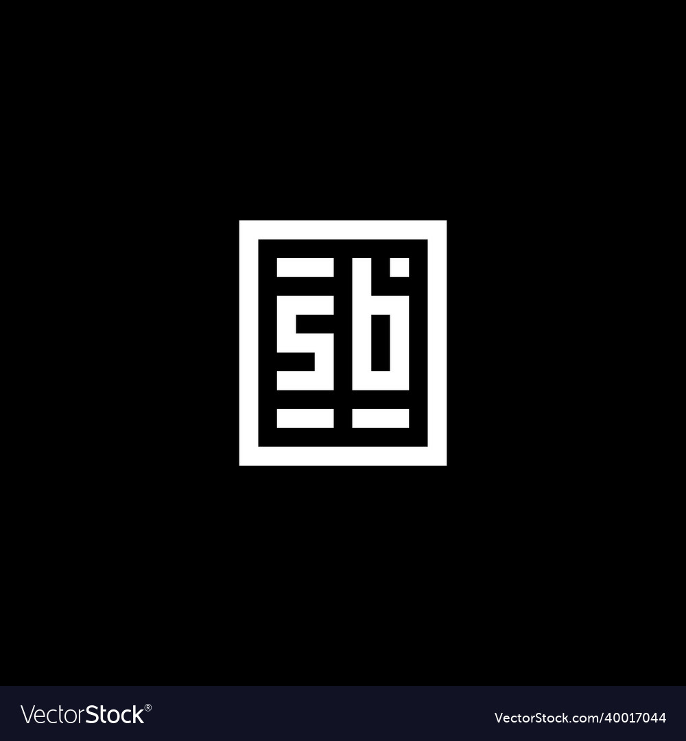 Sb initial logo with square rectangular shape Vector Image Sb initial logo with square rectangular shape