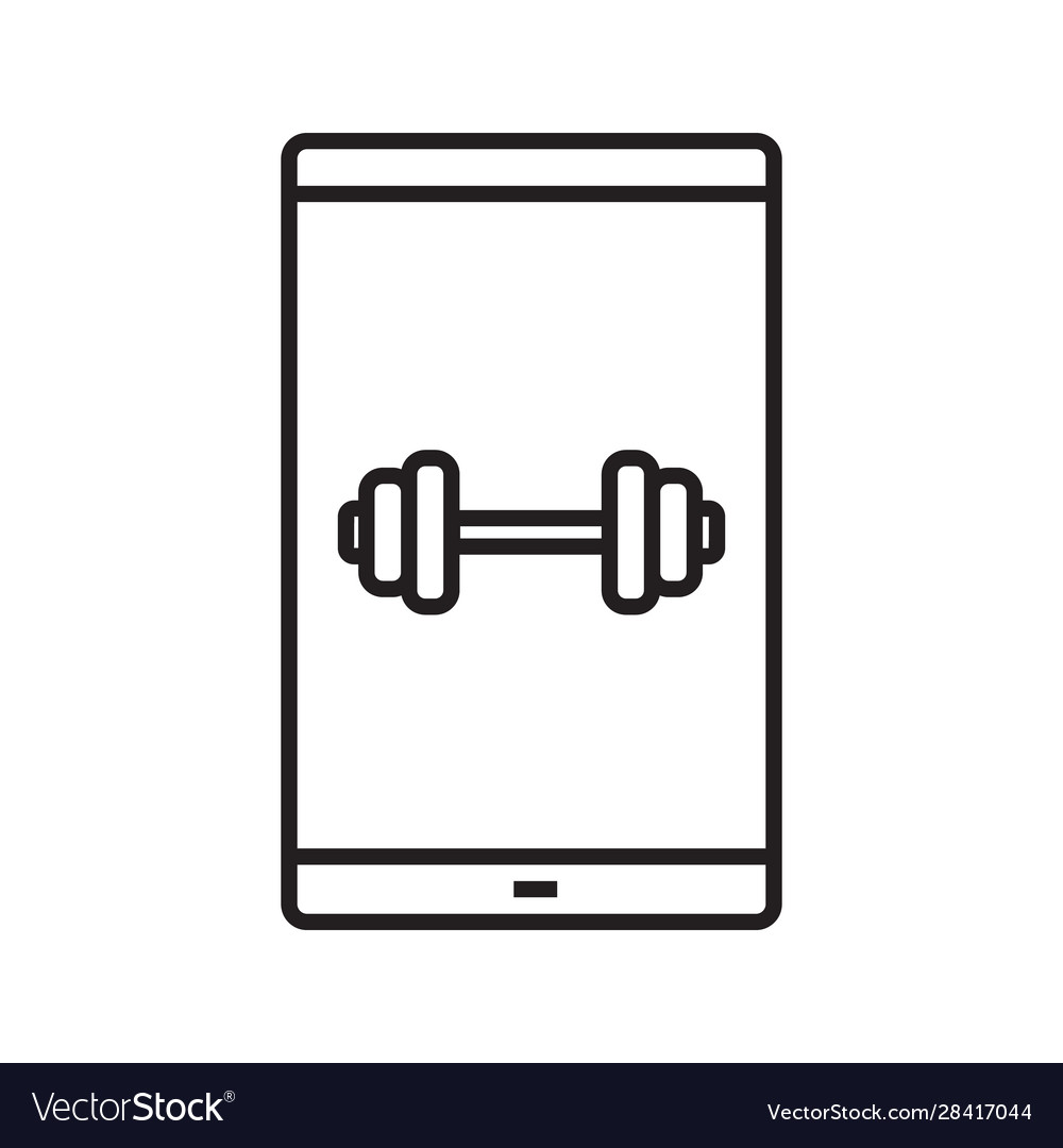 Smartphone fitness app linear icon