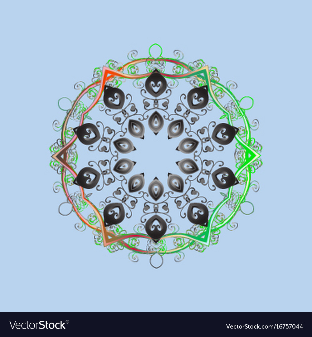 Snowflake isolated on blue background round