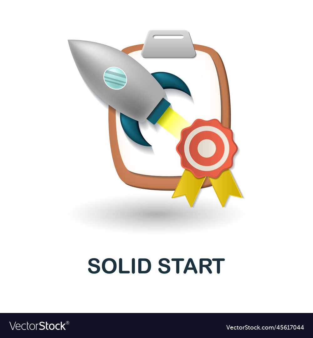 Solid start icon 3d from performance collection Vector Image Solid start icon 3d from performance collection